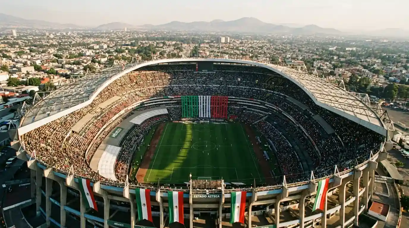 Estadio Azteca i Mexico City – öppningsarenan för VM 2026 med rik fotbollshistoria
