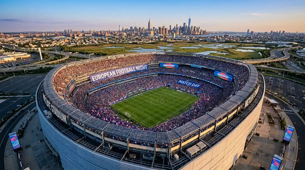 MetLife Stadium i New Jersey – finalarena för VM 2026 med kapacitet för över 80 000 åskådare